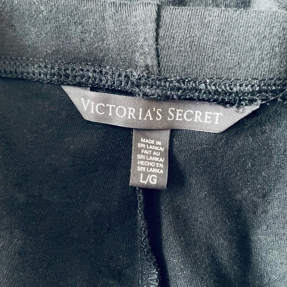 Victoria Secret’s, Black, Tuxedo Style Leggings with Paillettes Stripe, size L - Picture 3 of 6